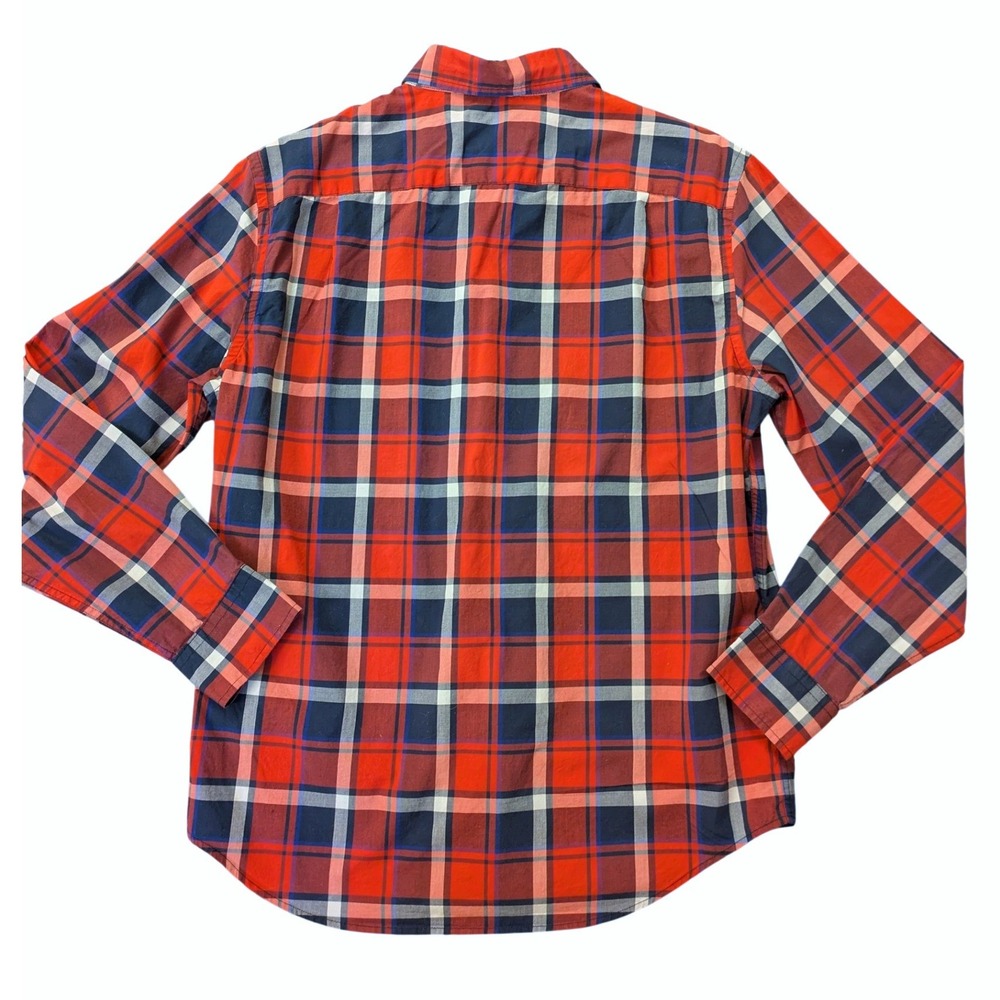 American Eagle Outfitters Mens Plaid Button‎ Down Shirt Classic Navy Red Large - Picture 5 of 7
